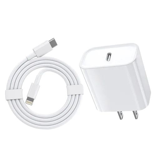 Cargador rápido para iPhone, 20W [Certificado Apple MFi] USB Tipo C Bloque de Carga Rápida Power Delivery Cargador Lightning con Cable Lightning de