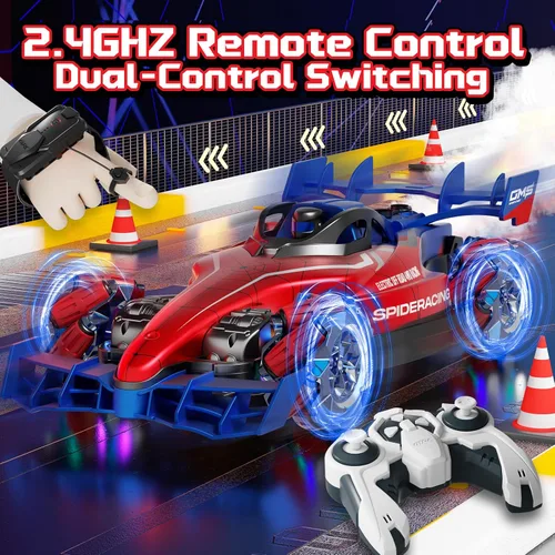 Miniatura 8 de Coches de Control Remoto, Camiones RC de Acrobacias de 2.4GHz para Niños, Niños y Adultos, Camión RC Monstruo 1:12 Todo Terreno con Luz y Música