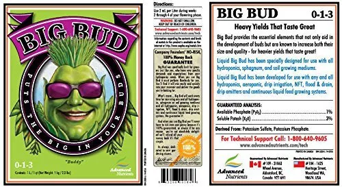 Miniatura 2 de Advanced Nutrients Big Bud Liquid 1 litro - fertilizante potenciador de floración