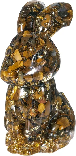 Miniatura 11 de Rockcloud Estatua de conejo hecha a mano de resina de cristal de amatista, estatua de piedra de cristal, escultura para decoración de oficina