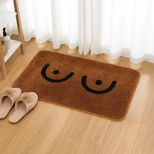 Lindo tapete de baño con pechos desnudos, ultra suave, absorbente de agua, antideslizante, tapete de microfibra suave, lavable a máquina (15.7 x