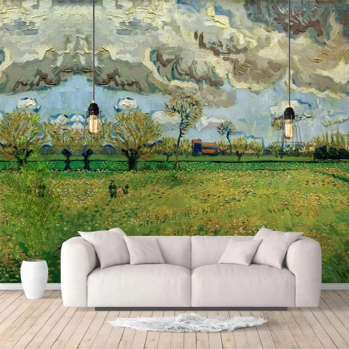 Miniatura 13 de IDEA4WALL Murales de pared para dormitorio, noche estrellada de Van Gogh, pinturas famosas, papel tapiz extraíble grande, calcomanías de pared