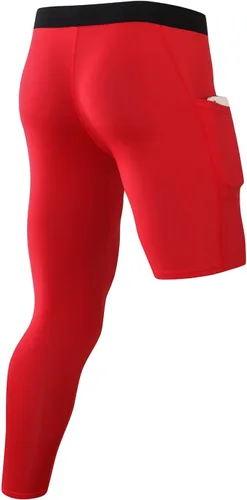 Miniatura 53 de Pantalones de compresión de 3/4 de una pierna para hombre, mallas de baloncesto atléticas para correr, leggings deportivos de capa base capri