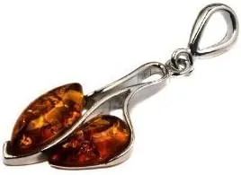 Miniatura 2 de Colgante de plata de ley con forma de gotas de, Plata esterlina, Ámbar