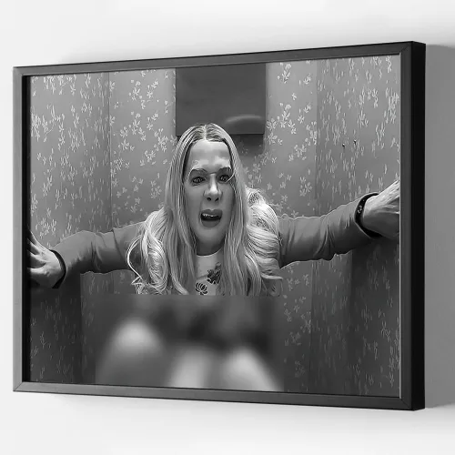 Miniatura 12 de Lona enmarcada de arte de pared divertido de baño - póster de "Dumb and Dumber" para decoración de pared - impresiones en lona en blanco y negro