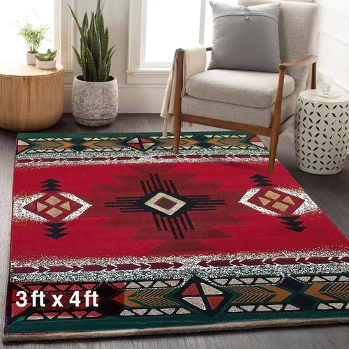 Miniatura 41 de YHSF South West - alfombra estilo nativo americano del suroeste C318 - fácil de limpiar, gruesa, suave, duradera, alfombra inspirada en tribus