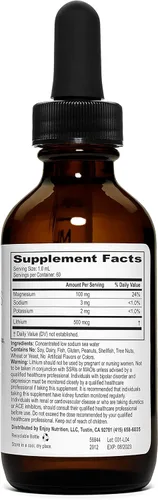 Miniatura 2 de Gotas de litio líquido iónico Magnesio, sodio, potasio, litio Salud del cerebro Gotas de minerales traza 2.0 fl oz (2 onzas líquidas)