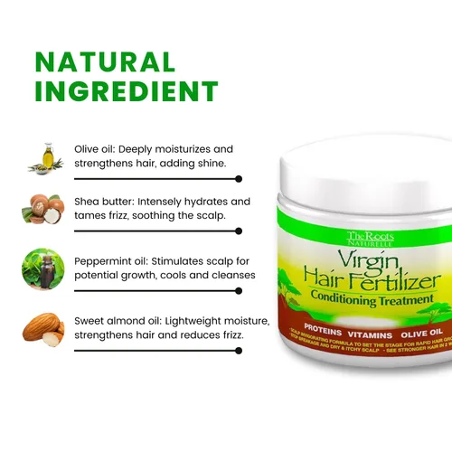 Miniatura 5 de Tratamiento fertilizante acondicionador para cabello virgen The Roots Naturelle, ayuda a fortalecer, promover el rápido crecimiento del cabello