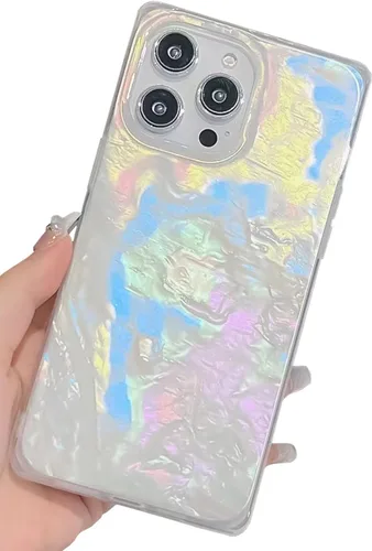 Miniatura 42 de Elegante Funda con Concha de Madre Perla para Niña Compatible con iPhone 14 de 6.1 Pulgadas, Funda Rectángulo con Borde, Elegante y delgada