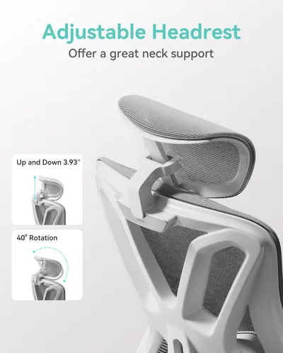 Miniatura 4 de Hbada P5 Silla de oficina ergonómica, silla de escritorio con soporte lumbar y altura ajustables, silla de computadora cómoda de malla