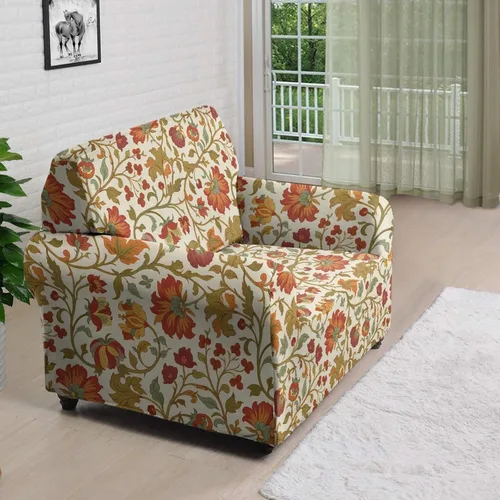 Miniatura 2 de Horeset Fundas elásticas para sofá con diseño de flores otoñales, lavables para sofá de 2 cojines, funda protectora para mascotas y perros