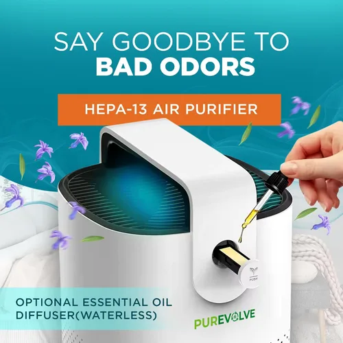 Miniatura 2 de HEPA-13 Purificador de aire con difusor de aceite esencial, para el hogar, habitación grande de hasta 1120 pies cuadrados, resistente para alergias