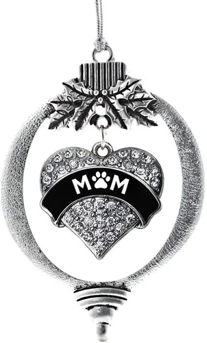 Miniatura 23 de Inspired Silver Adornos festivos de dije de corazón pave de plata con circonitas cúbicas