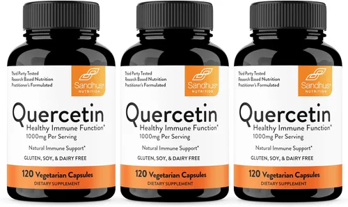 Miniatura 13 de Sandhu - Suplemento de quercetina con bromelina, complejo de quercetina y bioflavonoides, para refuerzo inmunitario y la salud respiratoria, 1,000