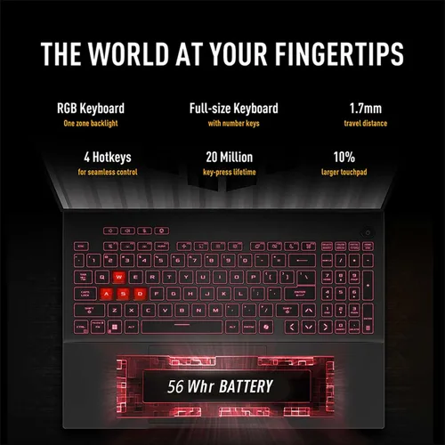Miniatura 5 de ASUS -TUF F16 Gaming-Laptop RTX 4050 - Intel Core 5 210H Supera al AMD Ryzen 7 7435HS -Pantalla FHD+ de 16 pulgadas 144Hz- 16GB RAM -1TB PCIe SSD