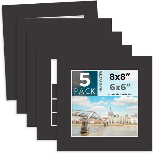 Miniatura 67 de MBC MAT BOARD CENTER, Paquete de 5 paspartús negros de 4x6 para fotos de 3x5, corte biselado, libre de ácido, grosor de 4 capas