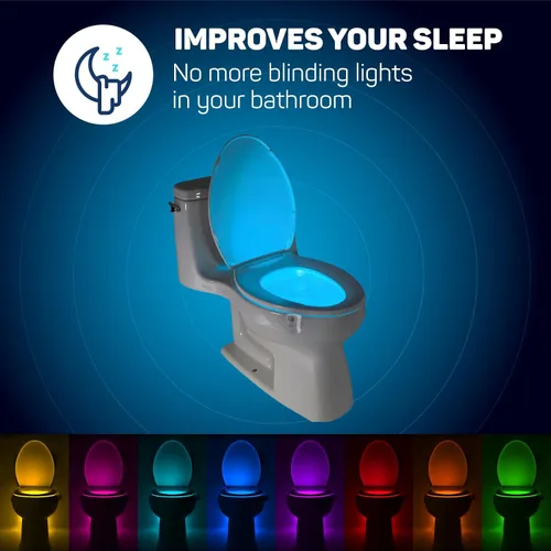 Miniatura 3 de 2 unidades. La luz nocturna original para taza de inodoro. Divertido y útil dispositivo con sensor de movimiento para el baño. Idea de regalo