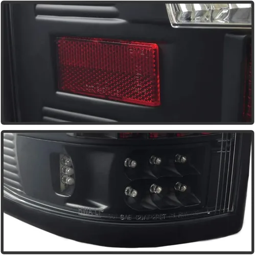 Miniatura 5 de AKKON - Para Ford F150 F-150 Camioneta Pickup Styleside Modelo 2004-2008, Faros Traseros LED Negros, Lámparas de Reemplazo de Freno Carcasa negra
