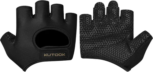Miniatura 12 de KUTOOK Guantes de levantamiento de pesas para mujeres, guantes de entrenamiento de gimnasio con protección de palma y agarre adicional, guantes