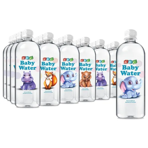 Miniatura 7 de ABC Baby Water Agua destilada prémium para bebés, botellas purificadas saludables de 16.9 onzas, fórmula, cereales, leche, bebida diaria, paquete