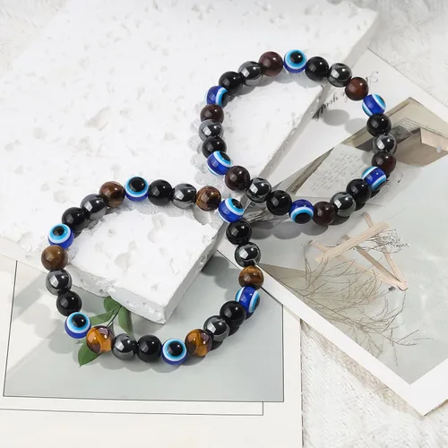 Miniatura 16 de Triple Protection Bracelet, CARPDIM Evil Eye bracelet and Black Obsidian evil eye Beads Bracelet for Men Women Healing Bracelets Bring Good Luck