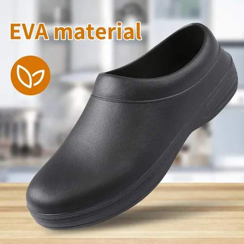 Miniatura 4 de Zapatos unisex antideslizantes para servicio de alimentos, impermeables, resistentes al aceite, zuecos de trabajo de cocina, cómodos zapatos