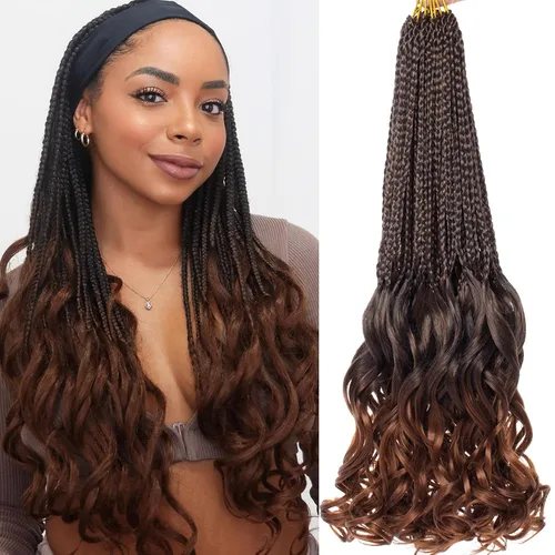 Miniatura 12 de COOKOO 10 pulgadas, 9 paquetes (135 hebras), trenzas de ganchillo rizadas francesas negras, trenzas de ganchillo negras con extremos ondulados