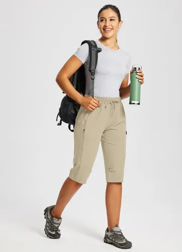 Miniatura 6 de BALEAF Pantalones cortos de 15 pulgadas de largo para mujer, pantalones cortos capri por debajo de la rodilla, ligeros, de secado rápido, cintura