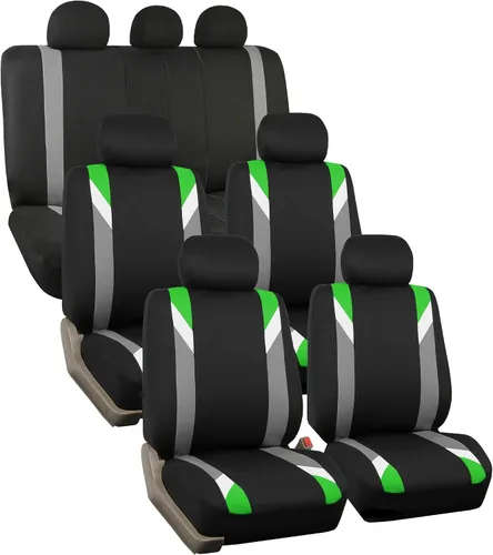 Miniatura 16 de Fundas para asientos en 3 filas modernas de alta calidad FH GROUP FH-FB033217 color beige y negro, para la mayoría de los autos, camionetas, SUV