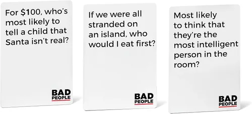 Miniatura 4 de BAD PEOPLE Juego de fiesta – Expansión verde – 100 nuevas tarjetas de preguntas para el divertido juego de cartas para adultos para fiestas