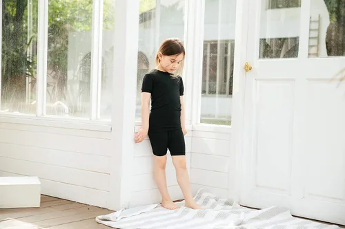 Miniatura 3 de VAENAIT BABY Pijamas de pijama para niños, conjunto de 2 piezas de pijama de viscosa de verano suave y fresco