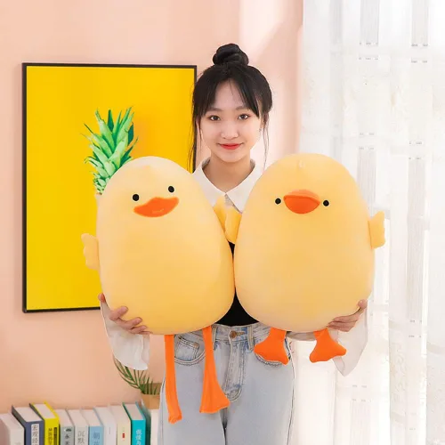 Miniatura 5 de DEYI Peluche de pato de peluche, juguetes suaves de patito amarillo, regalos para amigos y niños, Navidad, bonita almohada amarilla