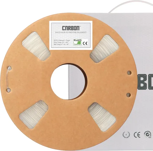 Miniatura 10 de Filamento para impresora 3D PETG de grado alimenticio certificado ECO - CARBON by Comfy Materials - Probado en laboratorio, compatible con la FDA