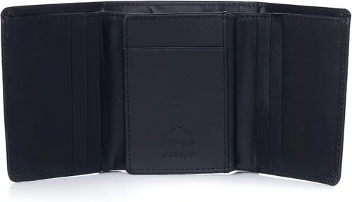 Miniatura 2 de Alpine Swiss RFID Theo - Cartera triple de gran tamaño para hombre, capacidad de lujo con sección de billetes dividida, la colección Camden viene