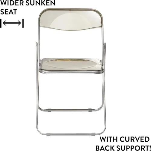 Miniatura 4 de Urban Lifestyle Silla plegable moderna de acrílico transparente con marco cromado, negro