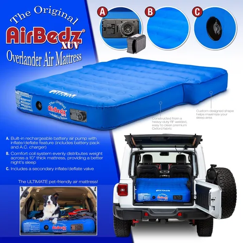 Miniatura 6 de Pittman Airbedz - Colchón de aire Jeep/SUV con bomba incorporada, colchón de 4 corredores de primera calidad, colchón de aire Jeep Wrangler