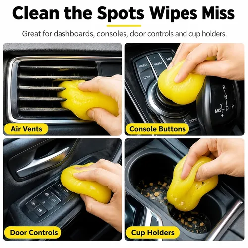 Miniatura 3 de TeSabMi Gel de limpieza de coche 5.64 oz – Limo de polvo reutilizable para rejillas de ventilación de coche, teclado/consola, masilla limpiadora