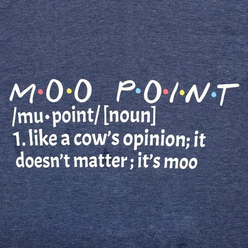 Miniatura 3 de It's a Moo Point - Camiseta de manga corta con cuello redondo y manga corta para mujer