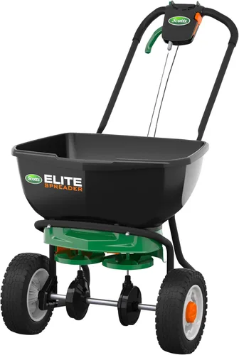 Miniatura 7 de Scotts Esparcidor Elite para semillas de césped, malezas y fertilizante, sal y derretimiento de hielo, esparcidor de empuje duradero con capacidad