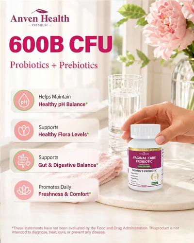 Miniatura 5 de Probióticos vaginales para mujeres, equilibrio de pH y apoyo de olores saludables con lactobacillus, prebióticos y arándanos, 60 mil millones
