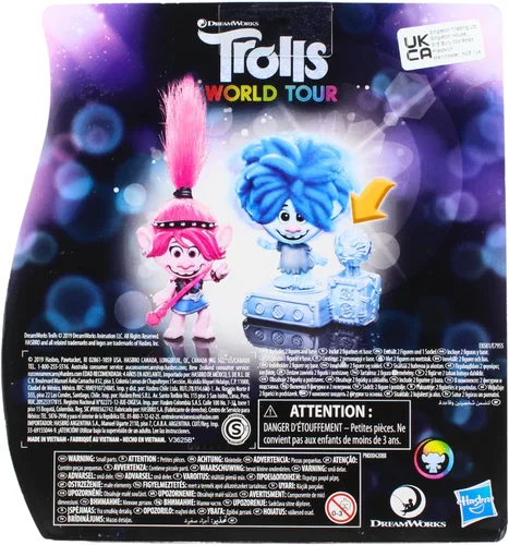 Miniatura 7 de DreamWorks Trolls World Tour Rock City Bobble con 2 figuras, 1 con base Bobble Action Plus, juguete inspirado en The Movie Trolls World Tour