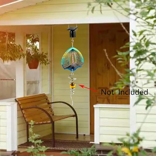 Miniatura 4 de 2 paquetes de motores giratorios de viento con energía solar para colgar hilanderos de jardín, motor giratorio de energía solar para hilandero