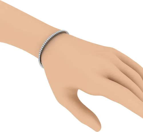 Miniatura 3 de Pulsera de tenis de 1,40 quilates a 1 12 quilates en oro de 10 quilates o platino 950 (16,5 a 7.7in)