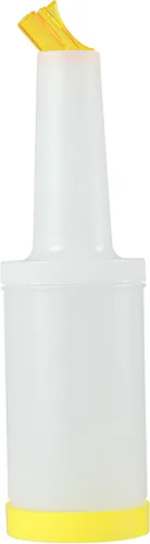 Miniatura 30 de Restaurantware Botella de plástico de almacenamiento de 2 cuartos de galón, con boquilla roja y tapa, botella de almacenamiento de barra, 4 3/4 Rojo