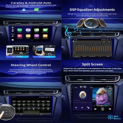 Miniatura 5 de Estéreo de coche doble DIN de 9 pulgadas con pantalla táctil de audio para SsangYong Korando 3 Actyon 2 2010-2013 con cámara