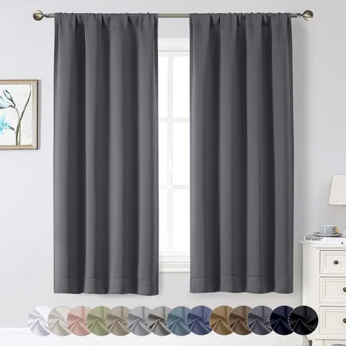 Miniatura 156 de Cortinas opacas para dormitorio, sala de estar, juego de 2 paneles de 54 pulgadas de largo, cortinas de oscurecimiento de habitación con aislamiento