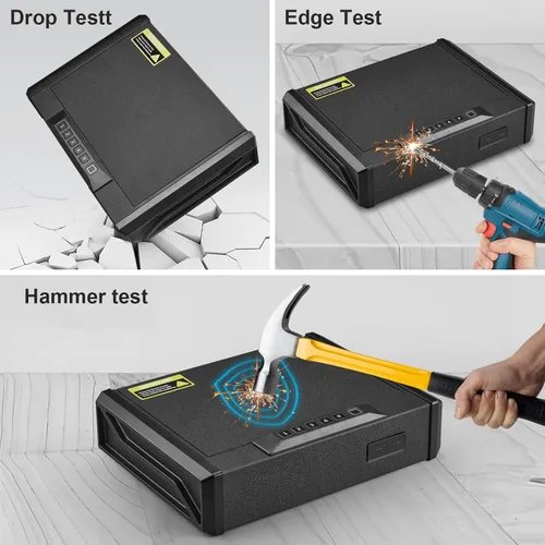 Miniatura 4 de Garvee Caja fuerte biométrica para armas, segura para armas, 3 maneras de acceso rápido para pistola de huellas dactilares, resistente y segura