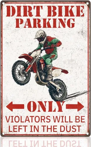 Letrero de metal para decoración de pared de motocross de motocross de 8 x 12 pulgadas, decoración de pared vintage para garaje, hombre, cueva,