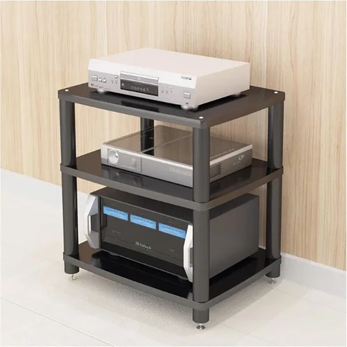 Miniatura 13 de Soporte para medios de audio y video, soporte de TV para juegos y estante estéreo, torre de audio, soporte para reproductor de grabaciones, pequeño