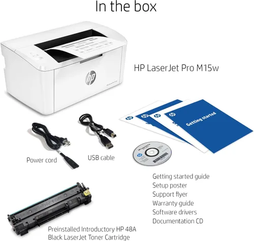 Miniatura 6 de HP LaserJet Pro M15w Impresora monocromática inalámbrica, funciona con Alexa (W2G51A)